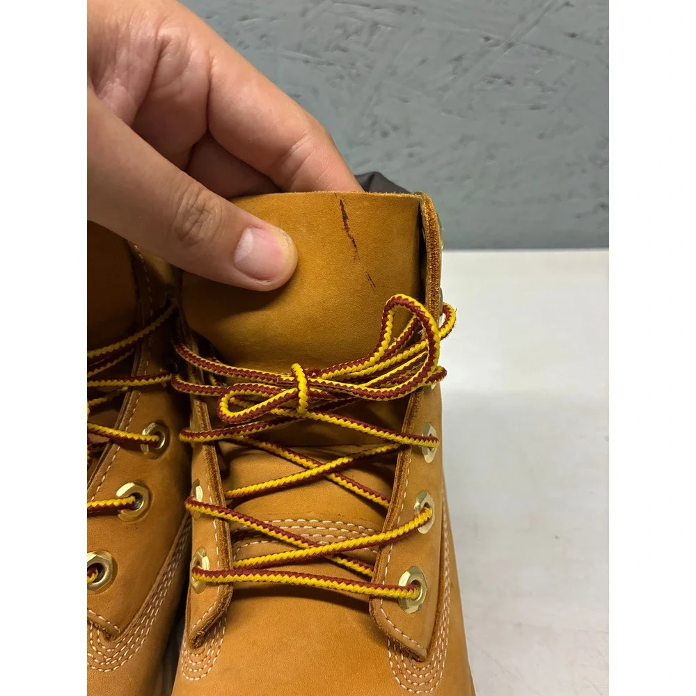 Timberland 6 Inch Premium Waterproof Boots Youth 4.5 Brown Nubuck Leather